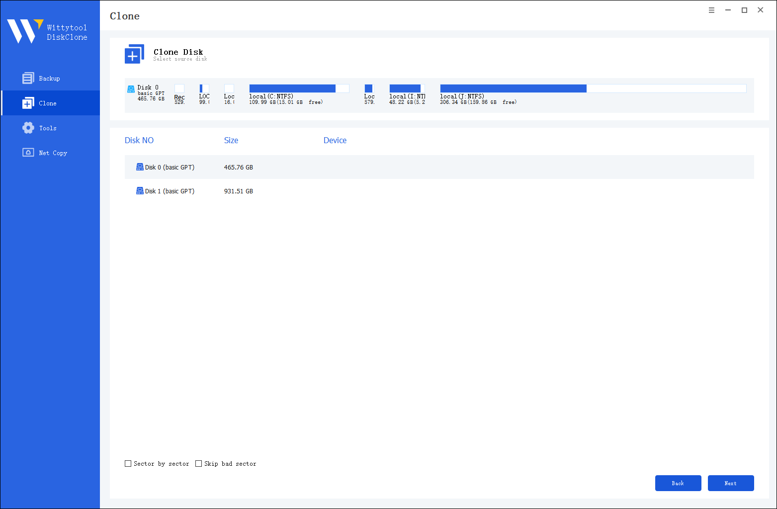 Step 2. Select source disk