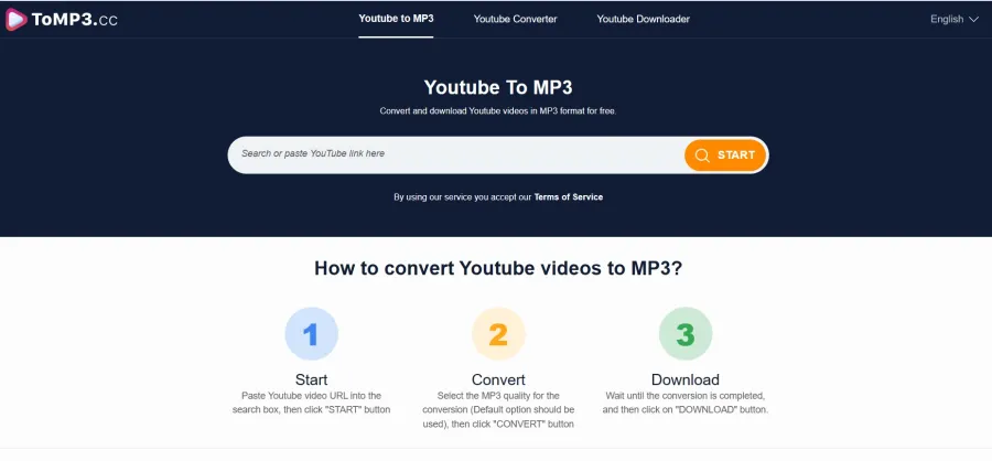 ToMP3.cc YouTube to MP3 Converter